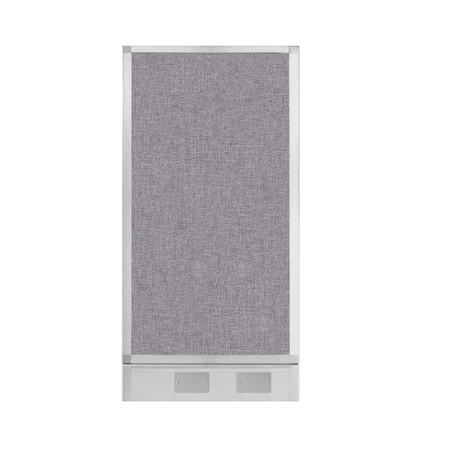 Versare Hush Panel Configurable Cubicle Partition 2' x 4' Cloud Gray Fabric w/ Cable Channel 1855208